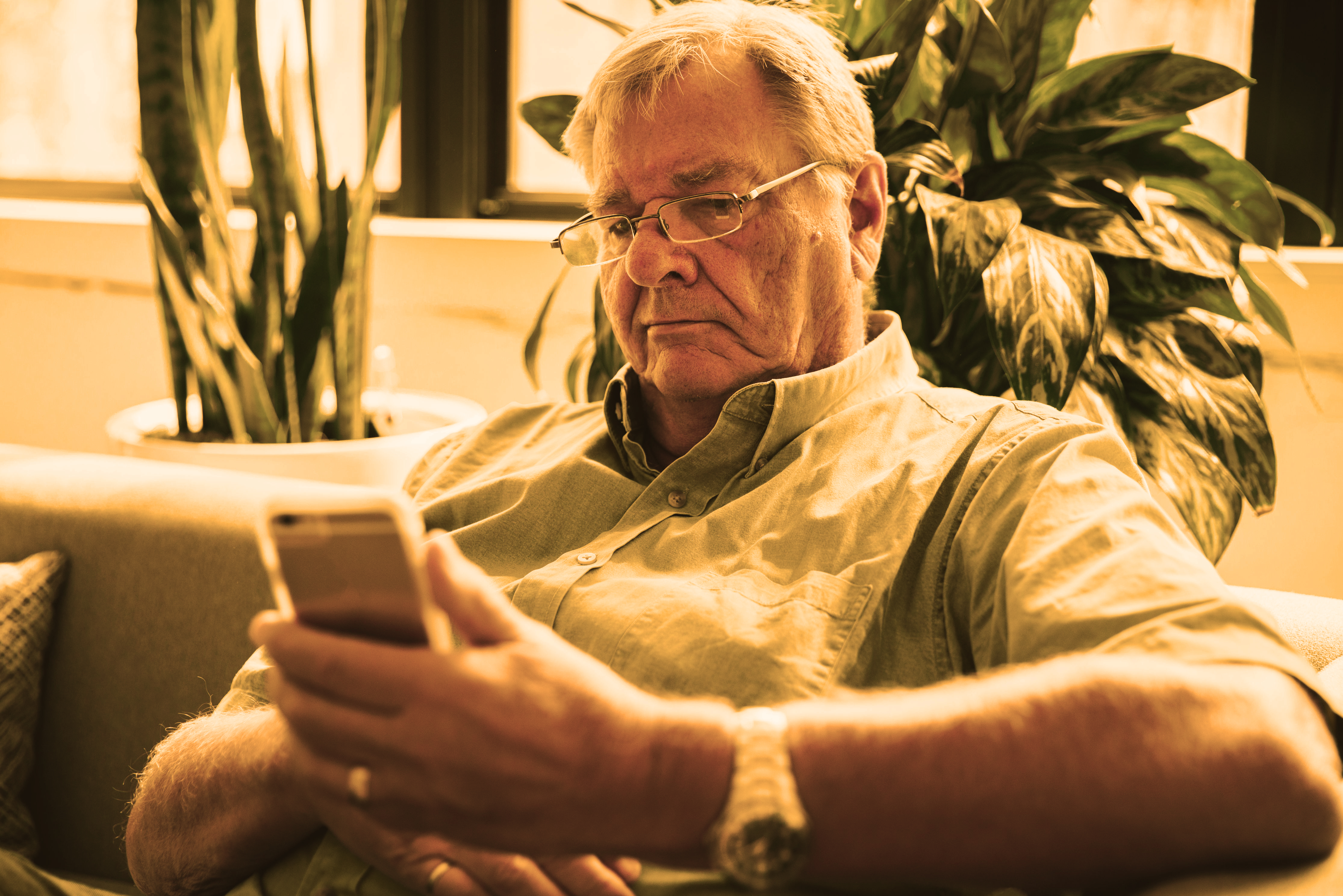 Elderly with Tablet